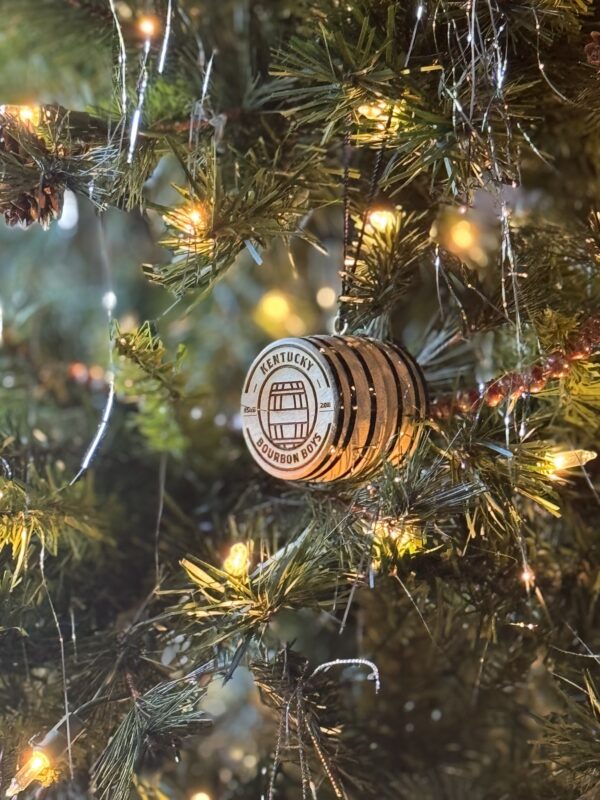 Kentucky Bourbon Boys Christmas Ornament on tree